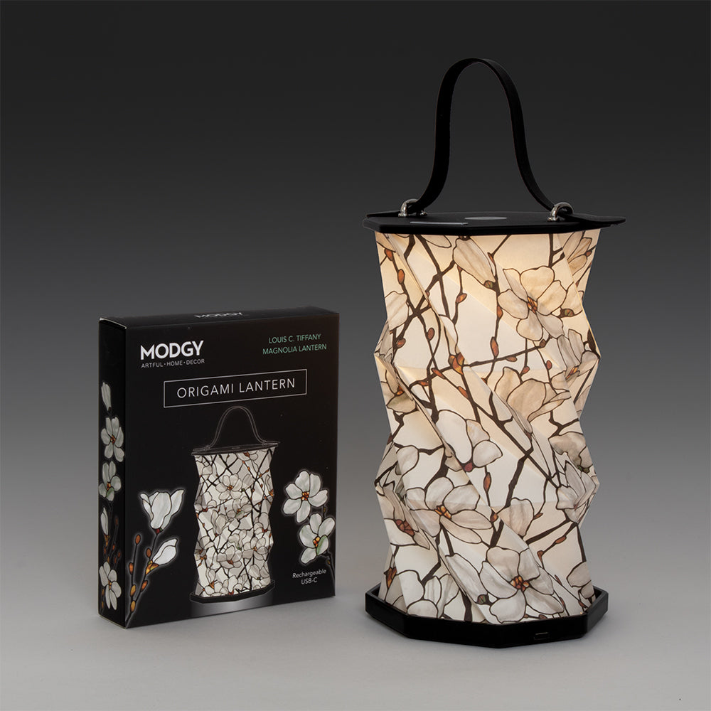 Modgy Louis C. Tiffany Magnolia Window Origami Lantern