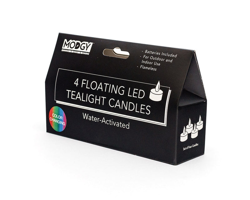 Water-Activated LED Floating Multi-Color Candles, Pack of Four - Modgy